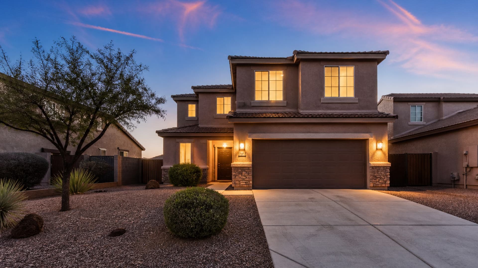 Aliante North Las Vegas house at twilight for a comparative market analysis