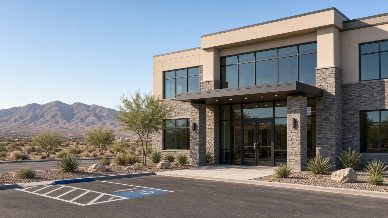 Office entrance at Aliante Corporate Center, North Las Vegas 89084