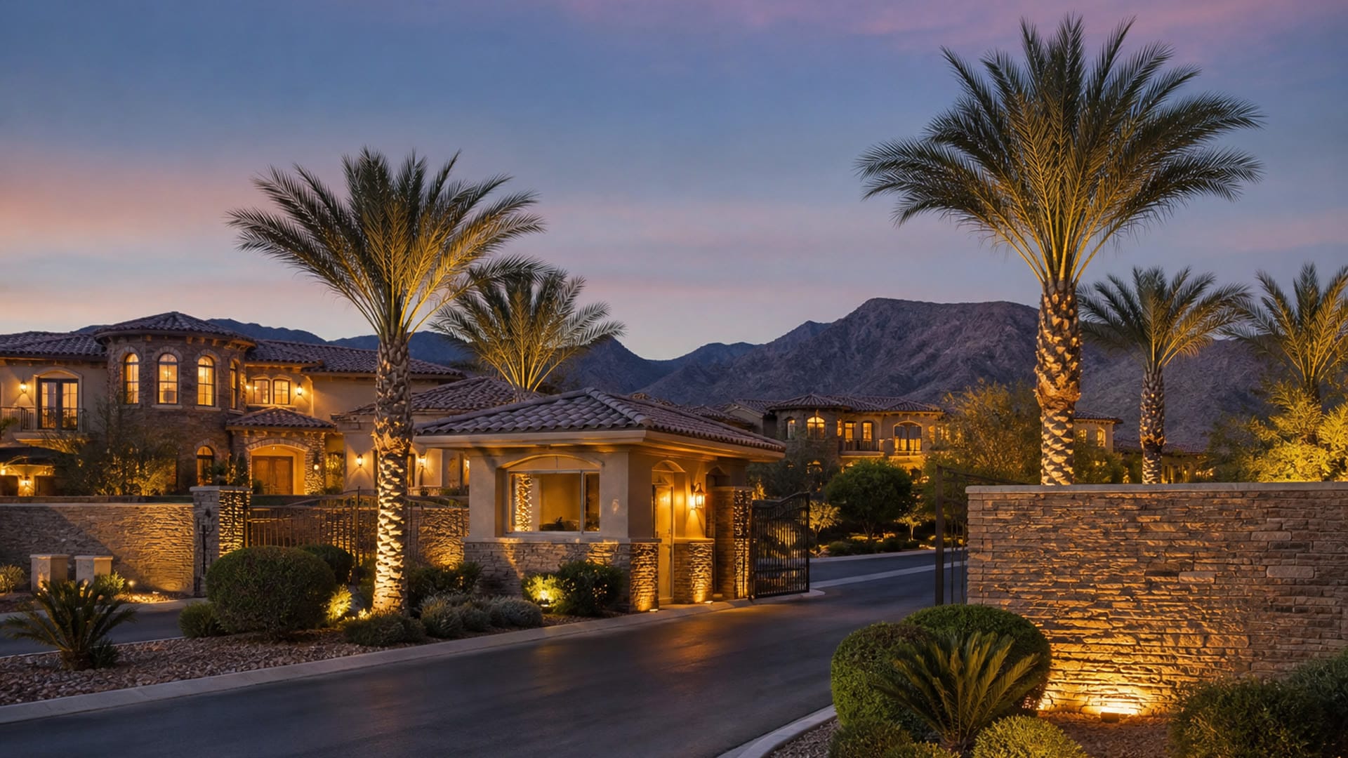 Gated luxury community entrance in Aliante, North Las Vegas 89084