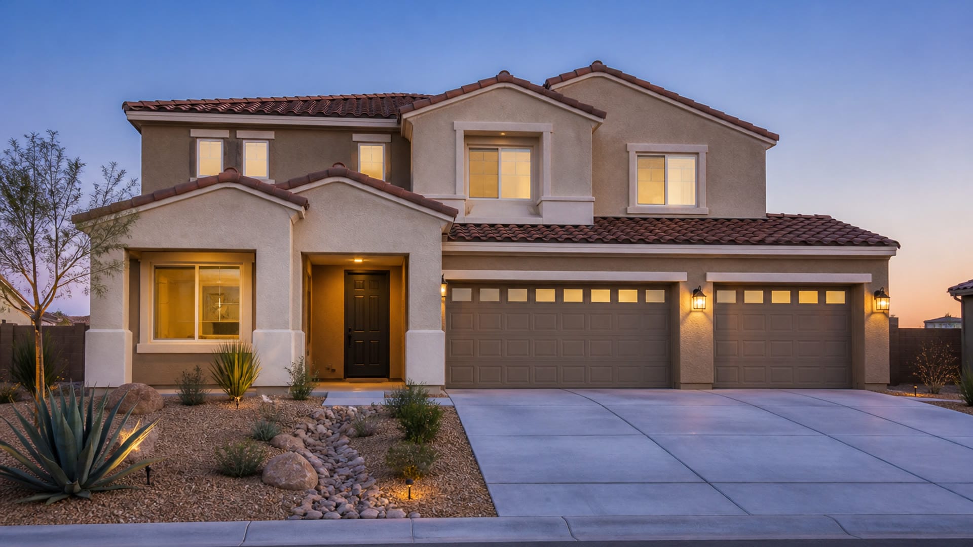 Lennar new construction home exterior in the Aliante North Las Vegas area