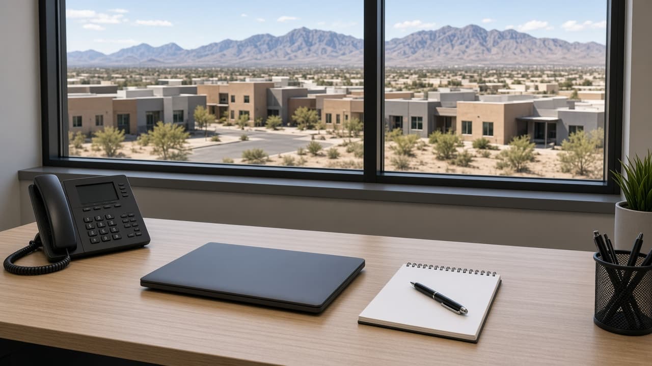 Empty office desk at 2590 Nature Park Drive, North Las Vegas 89084