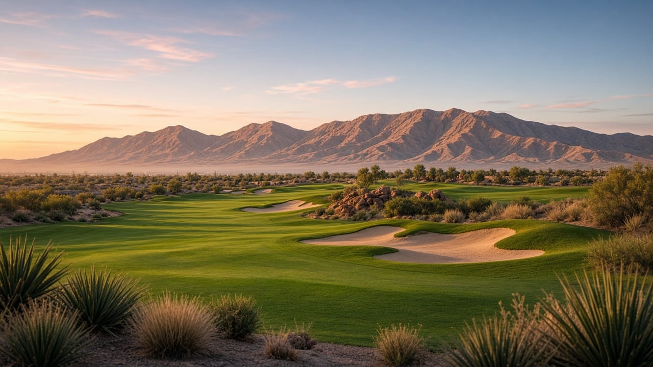 Aliante Golf Club fairway at dawn in North Las Vegas 89084