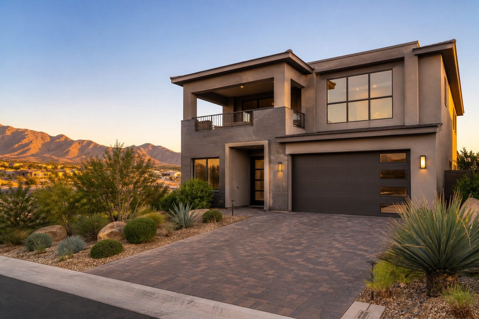 Modern Aliante home exterior, North Las Vegas real estate