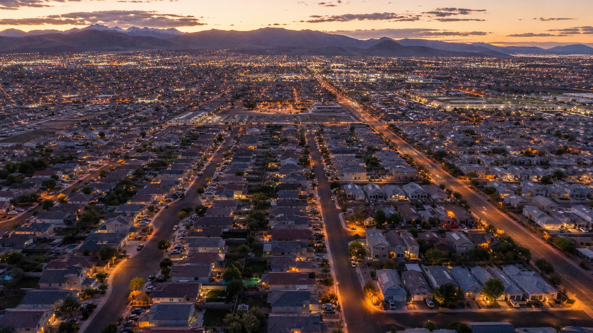 Aliante 89084 housing grid at dusk for the market report