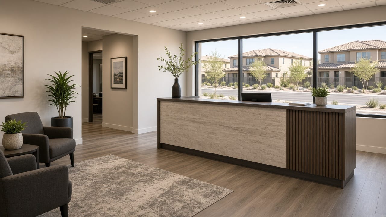 Aliante Corporate Center office building where homes are listed from Suite 275, North Las Vegas